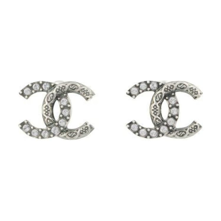 CHANEL Metal Earrings Women's Silver