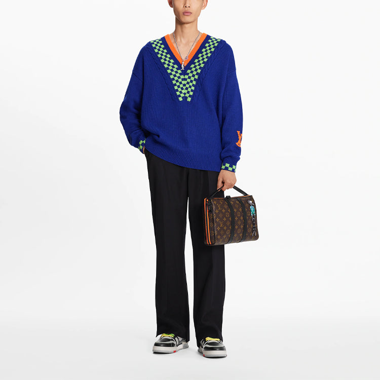 LOUIS VUITTON New Quarterly Products Of LV Cashmere Sweaters Men Blue