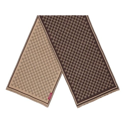 Gucci 25 GG Wool Jacquard Scarf 'Brown Beige' 836264-4G386-2079