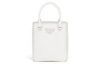 PRADA Leather Tote Bag Shopping Bag Handbag Small Size Women's White