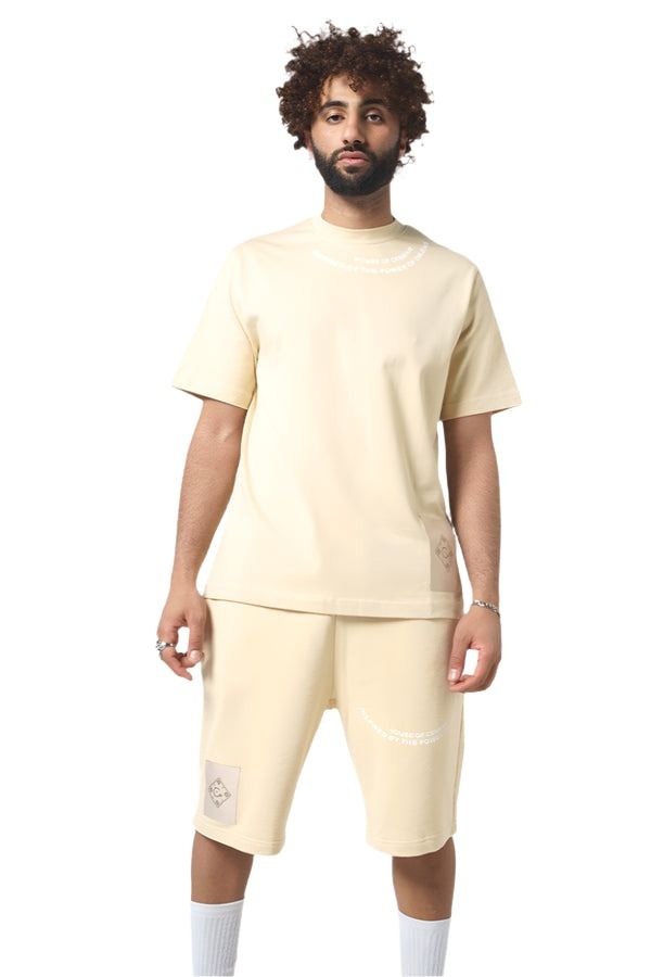 House of Cenmar Short with Power of Drams Print 'Beige' HOC-SSO