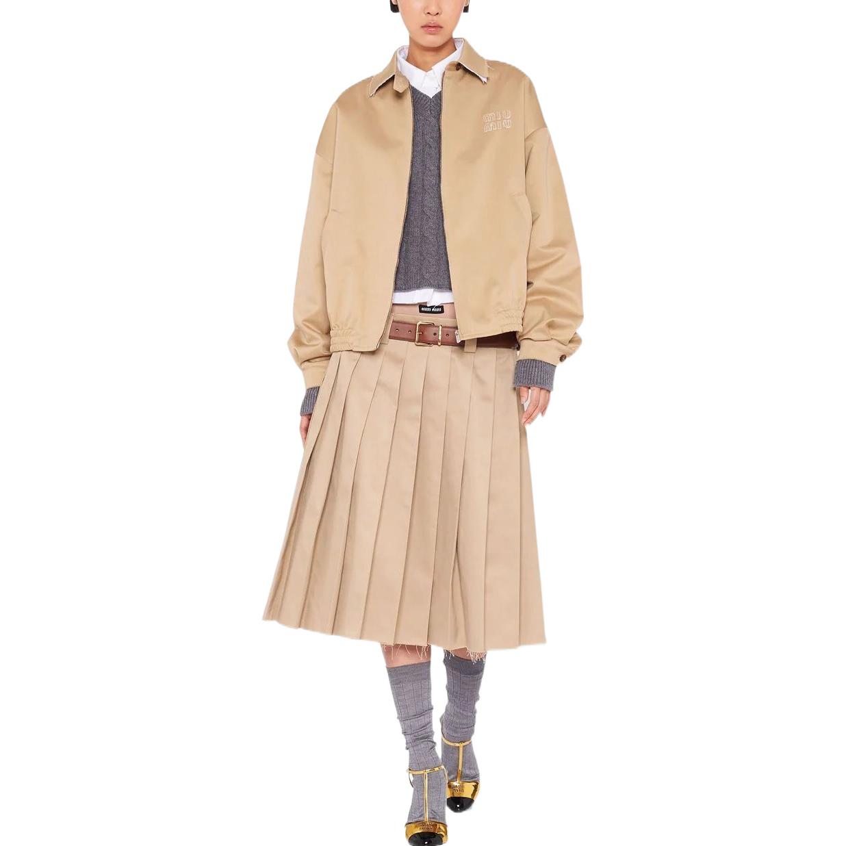 MIU MIU SS22 Jacket Women's Milk Tea Beige