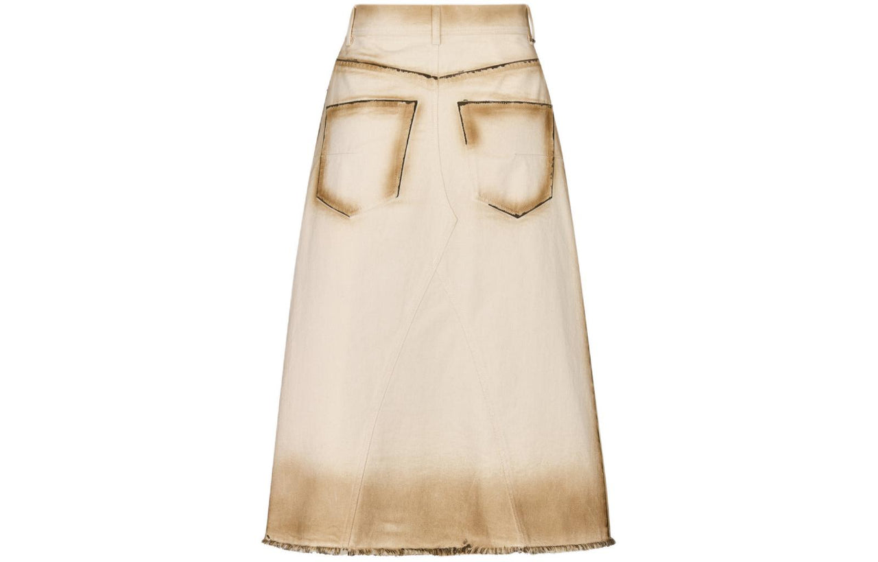 DIOR SS24 Denim Long Skirts Women's White