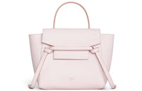 CELINE Belt Grained Calfskin Handbag One Shoulder Crossbody Crossbody Handbag Women's Light Pink