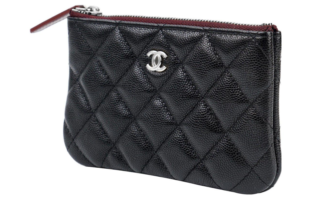 CHANEL Cow Leather Portable Bag Clutch Women's Black