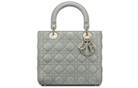 DIOR Lady Dior Sheepskin Dior Bag Shoulder Bag Crossbody Bag Handbag Medium Size Women's Gray