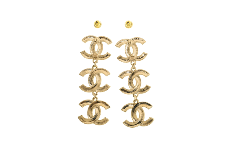 CHANEL Earrings Women's Gold