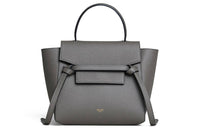 CELINE Grained Calfskin Catfish Bag, One Shoulder Handbag, Crossbody Bag Women's Gray