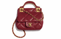CHANEL Calfskin Mouth Cover Bag Shoulder Bag Regular Women's Burgundy