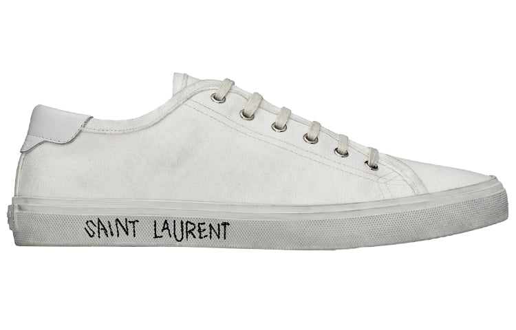 SAINT LAURENT Malibu Distressed Lace-up Sneakers