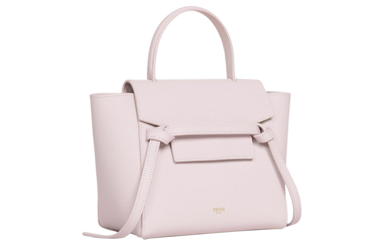 CELINE Grained Calfskin Catfish Bag Handbag Shoulder Bag Crossbody Bag Fanny Pack Women's Light Pink