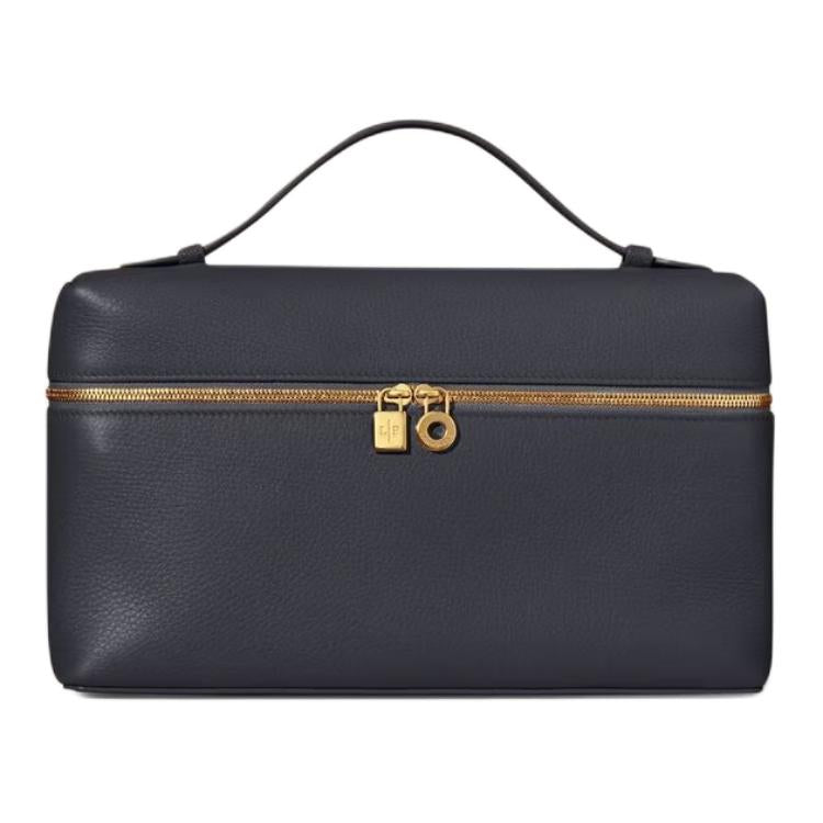 Loro Piana ExtraPocket Calfskin Small Square Makeup Bag Handbag Women's Marine Blue