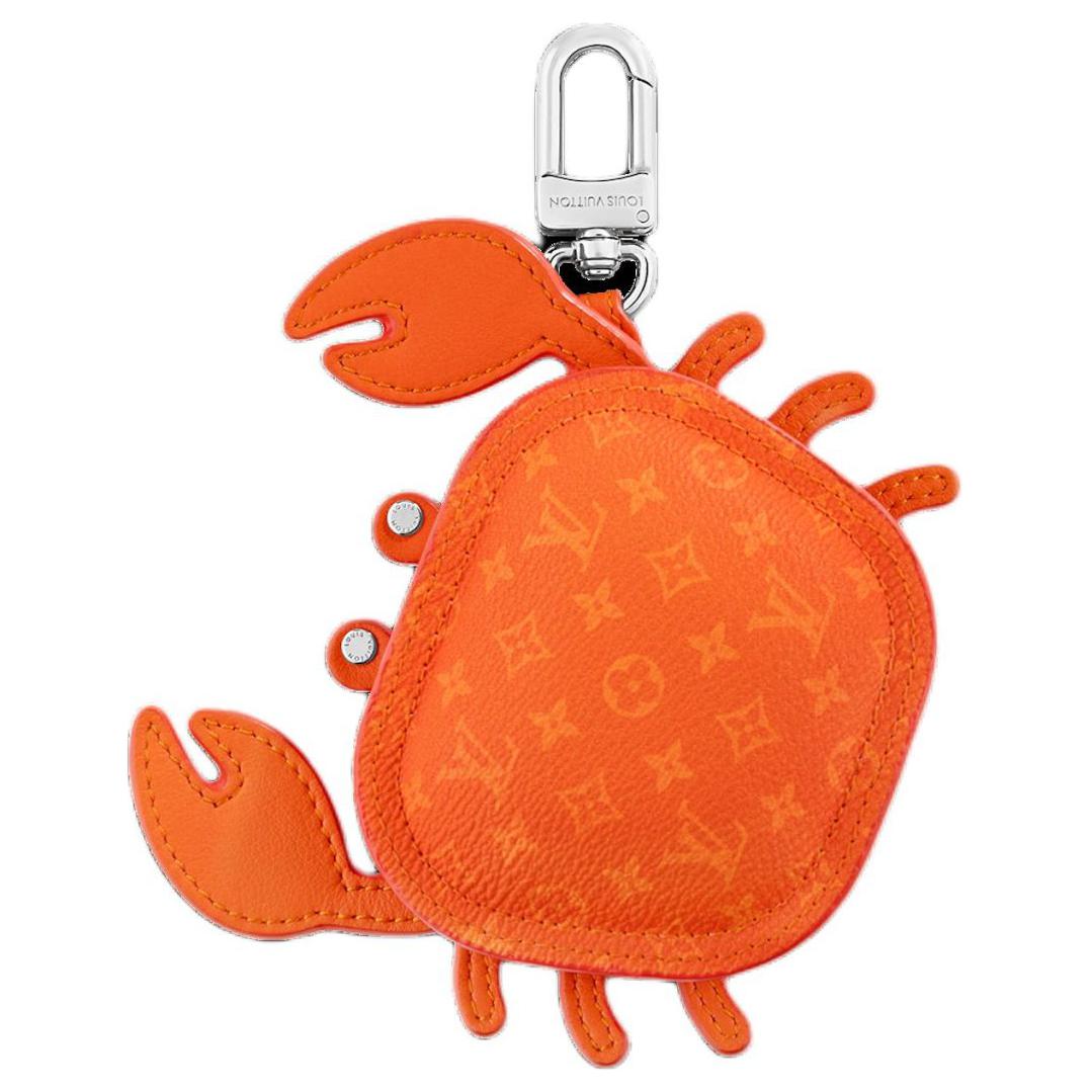 LOUIS VUITTON Leather Paneled Canvas Bag Accessory Women's Orange