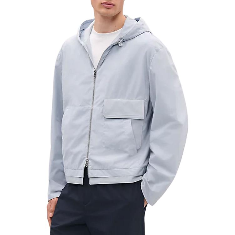 HERMES Jackets Coats Men's Light Blue