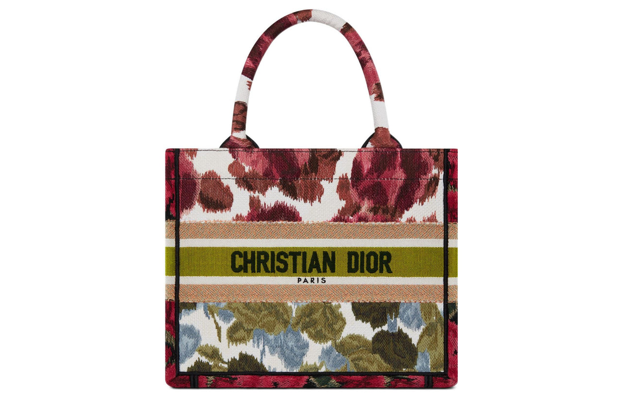 DIOR BookTote Embroidery Tote Bag Shopping Bag Handbag Small Size Women's Multicolor