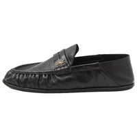 SAINT LAURENT Logo Plaque Slip On Loafers