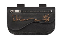 DIOR CACTUS JACK Collaboration Cow Leather Saddle Arm Bag Men's Black