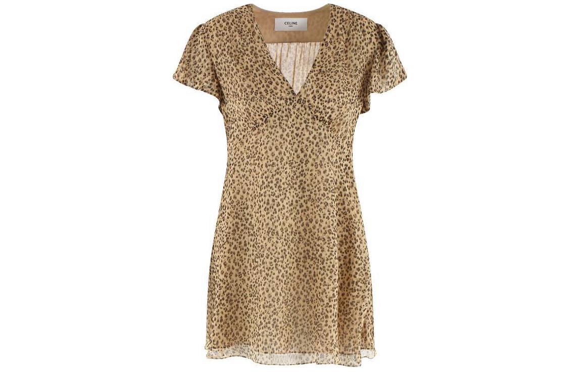 CELINE Leopard Print Mini Dress