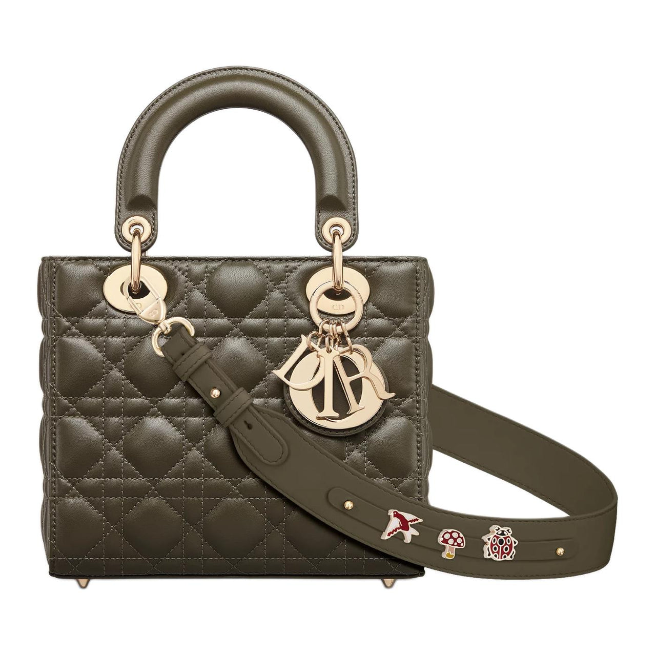 DIOR Lady Dior Lambskin Dior Bag Shoulder Bag Crossbody Bag Handbag Small Size Women's Khaki Green