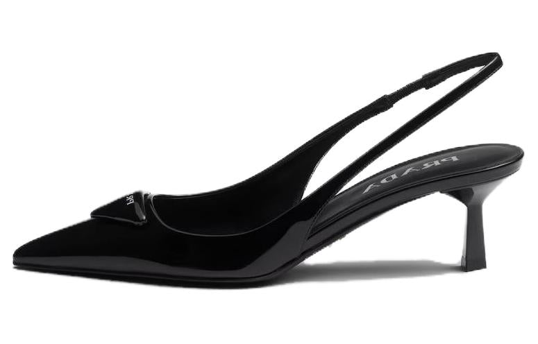 PRADA 55mm Patent-leather Slingback Pumps