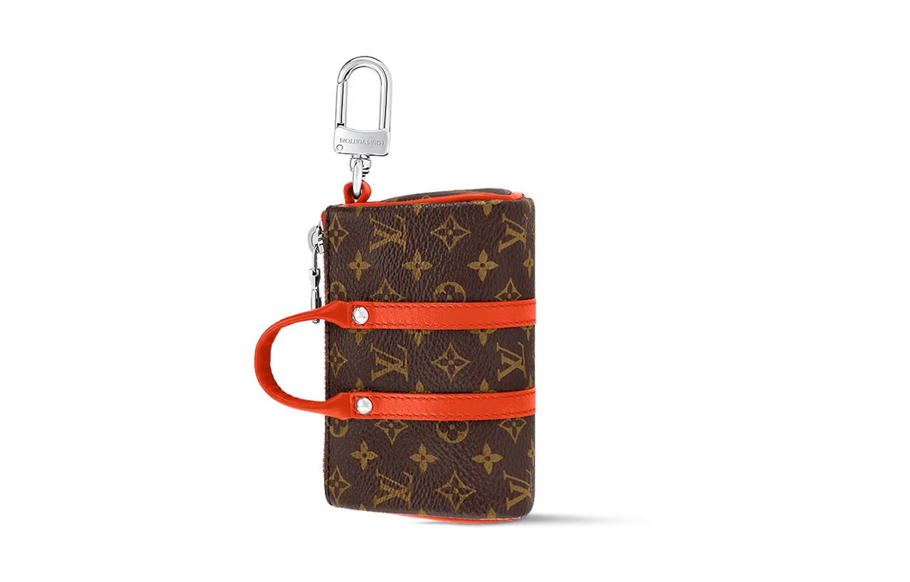 LOUIS VUITTON Monogram Coated Canvas With Leather Trim Keychain Bag Accessory Men's Orange