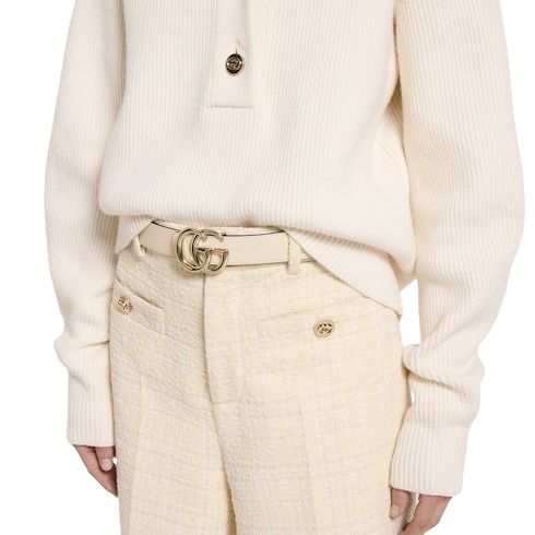 (WMNS) Gucci 26 Reversible GG Marmont Belt 'Beige' 847131-FAFGJ-9788