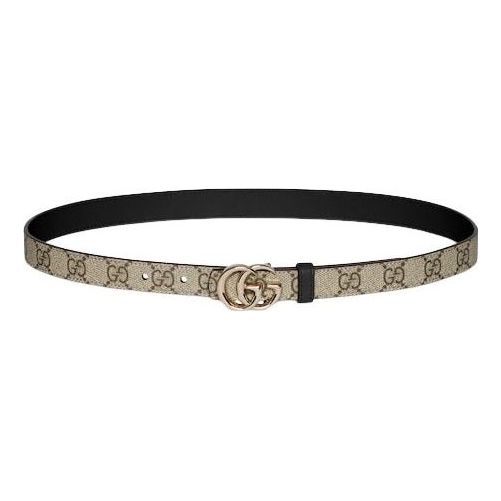 (WMNS) Gucci 25 Reversible GG Marmont Thin Belt 'Beige Black' 847132-FAFCN-9759