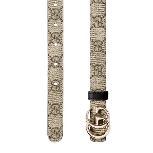 (WMNS) Gucci 25 Reversible GG Marmont Thin Belt 'Beige Black' 847132-FAFCN-9759