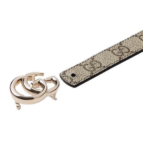 (WMNS) Gucci 25 Reversible GG Marmont Thin Belt 'Beige Black' 847132-FAFCN-9759