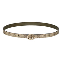 (WMNS) Gucci 26 Reversible GG Marmont Thin Belt 'Beige Khaki'  847132-FAFGJ-9778