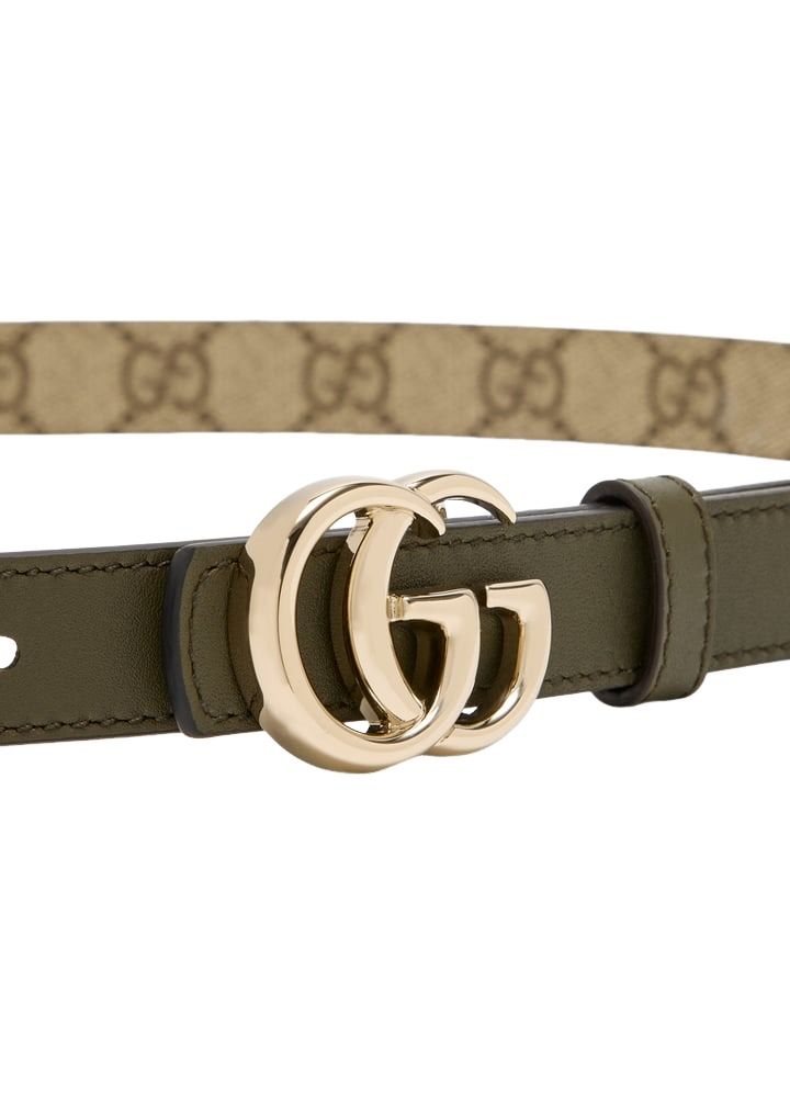 (WMNS) Gucci 26 Reversible GG Marmont Thin Belt 'Beige Khaki'  847132-FAFGJ-9778