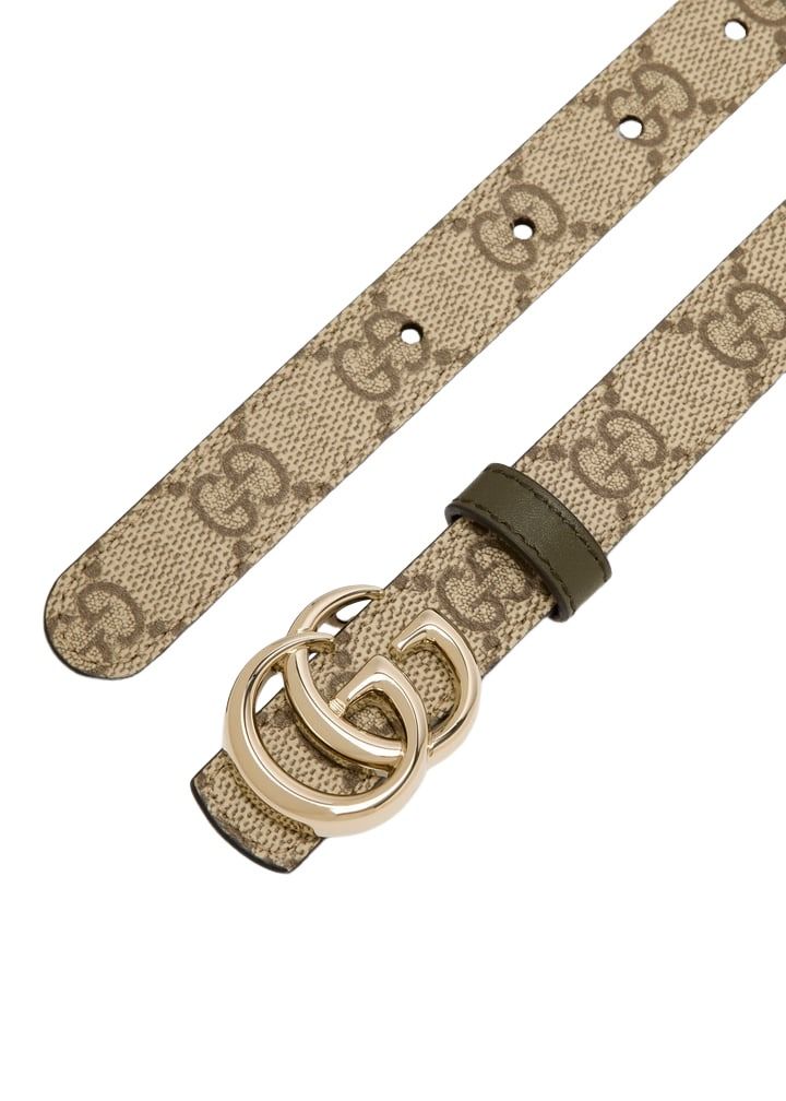 (WMNS) Gucci 26 Reversible GG Marmont Thin Belt 'Beige Khaki'  847132-FAFGJ-9778