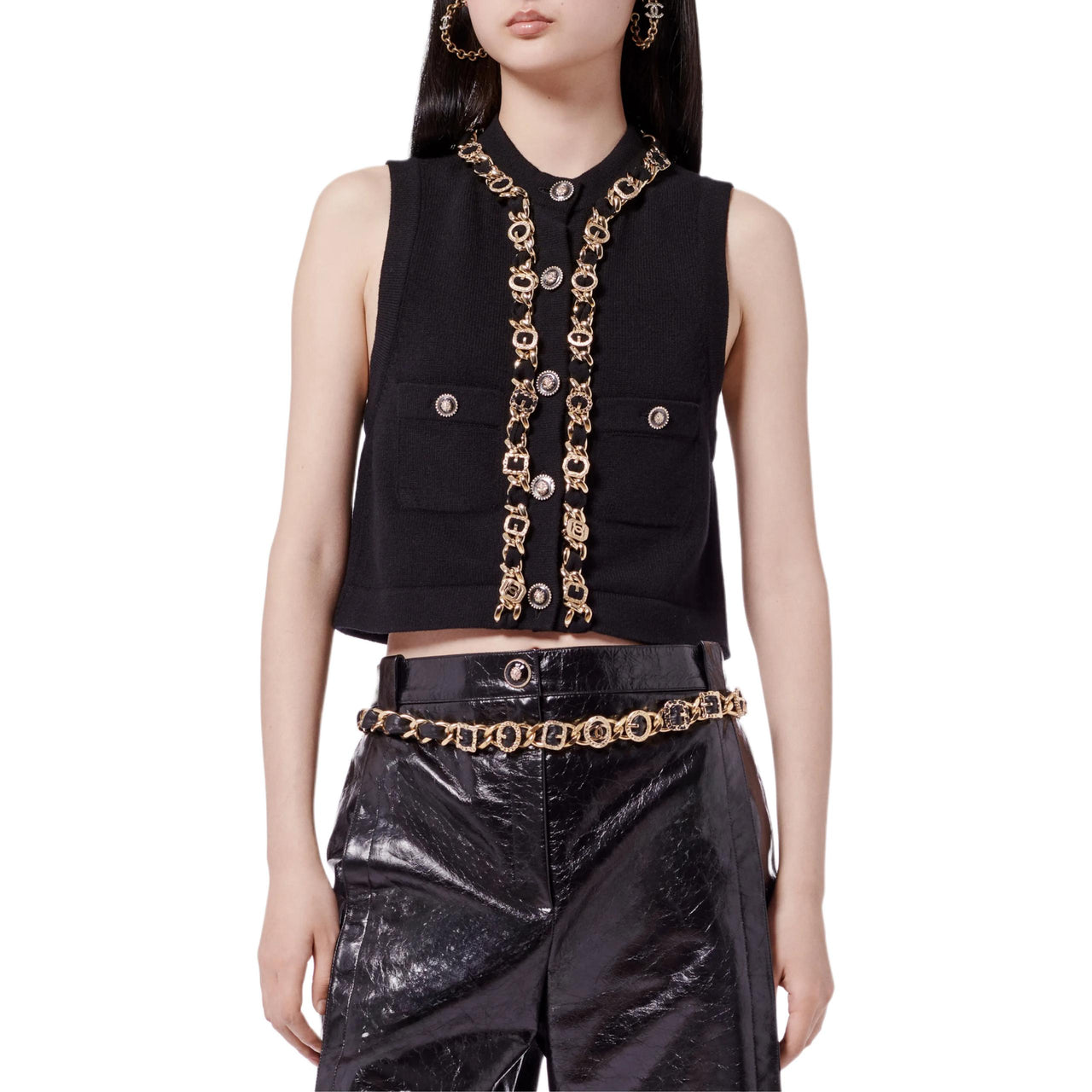 CHANEL SS24 Tank Top Women's Black