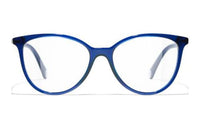 CHANEL Acetate Butterfly Eyeglass Frames Men's Blue