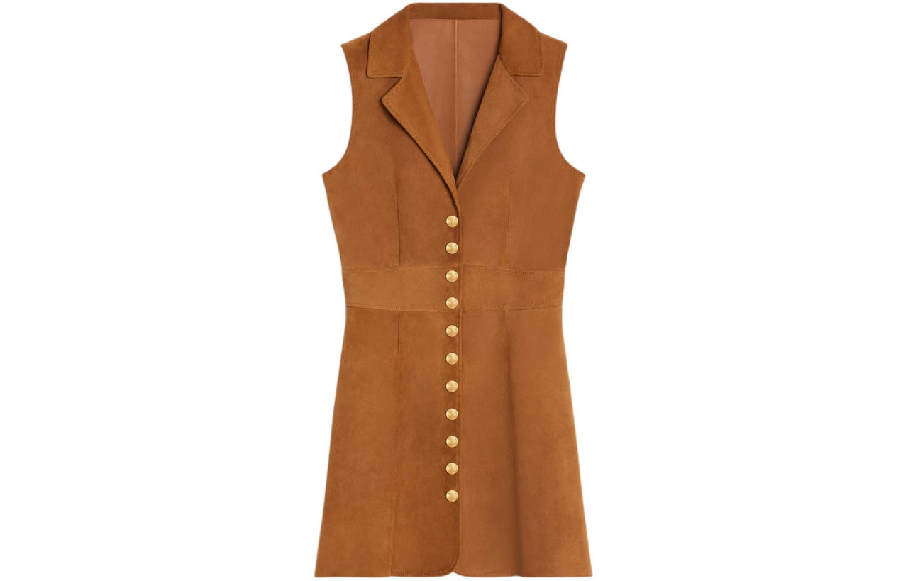 CELINE Button Detailed Sleeveless Mini Dress