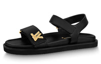 LOUIS VUITTON Sunset Painted Series Beach Sandals Women's Black