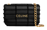 CELINE MATELASSE MONOCHROME Series Cow Leather Crossbody Bag, Shoulder Bag Women's Black