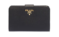 PRADA Leather Wallet Women's Black