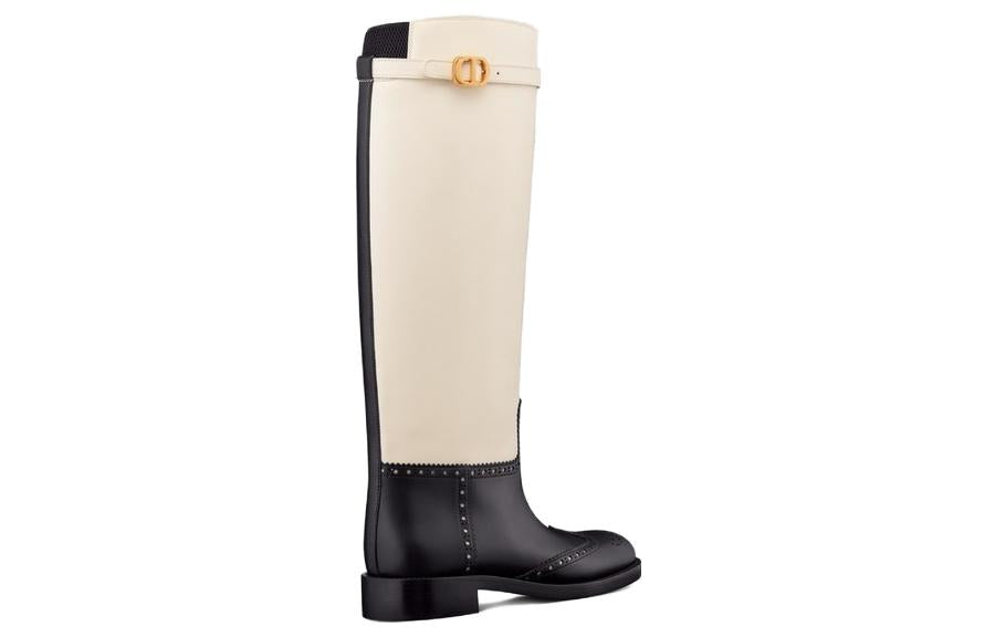 DIOR Empreinte Knee-high Boots Women's Black White