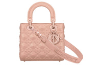 DIOR Lady Dior Cow Leather Shoulder Bag Crossbody Bag Handbag Small Size Women's Rose Pink