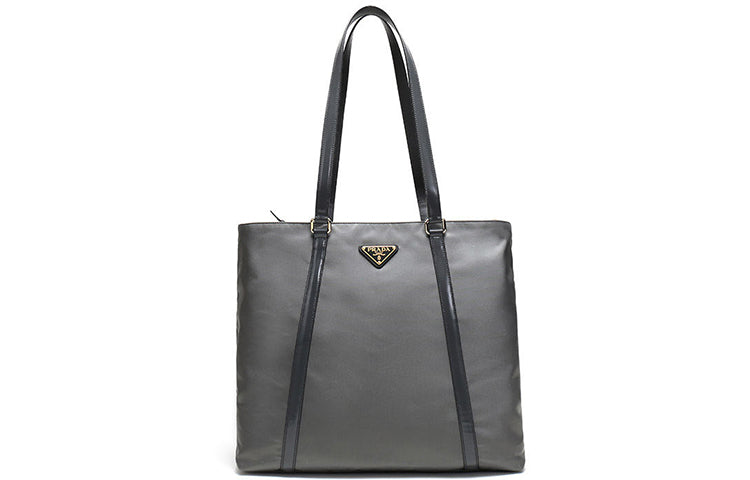 PRADA Fabric Tote Bag Shopping Bag Handbag Shoulder Bag Women's Slate Gray