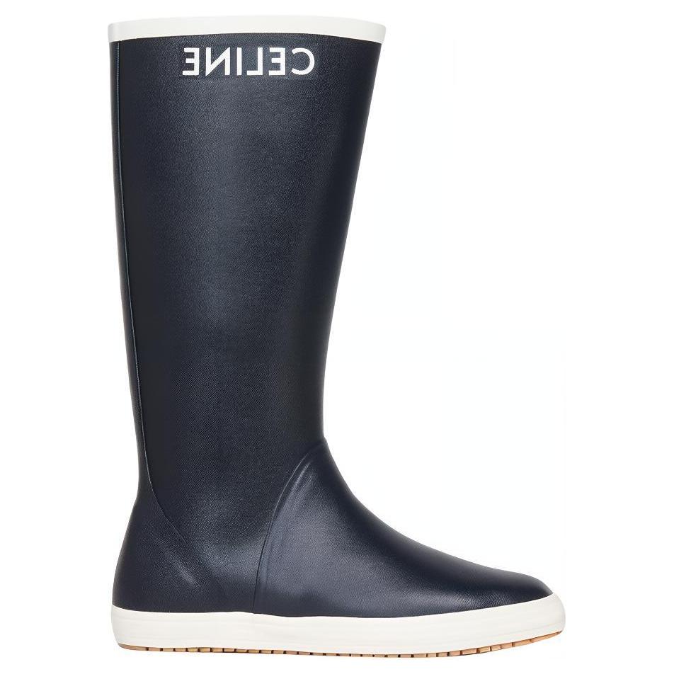 CELINE Les Bottes De Pont Knee-high Boots Women's Marine Blue