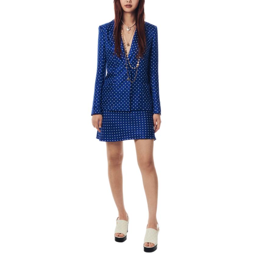 CHANEL 24 New Spring And Summer Arrivals Jackets Coats Women's Blue White