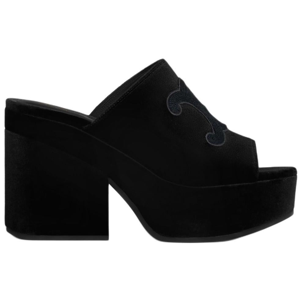 CELINE Slip Resistant Slide Slippers Women's Black
