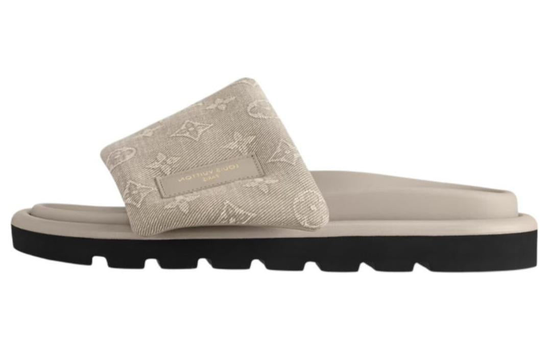 LOUIS VUITTON Slip Resistant Slide Slippers Women's Beige