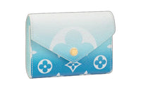 LOUIS VUITTON Victorine Monogram Canvas Victoria Coin Purse Card Holder Wallet Women's Blue