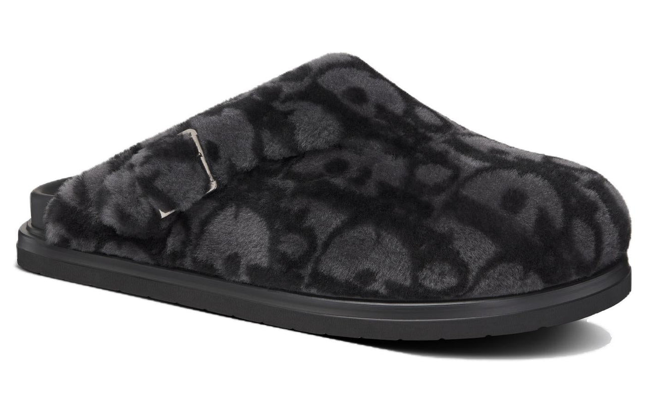 DIOR Aqua Mule DIOR Oblique Shearling Grey