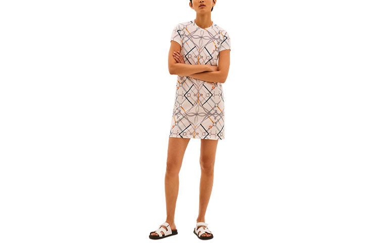 HERMES Short-Sleeved Dresses Women's White