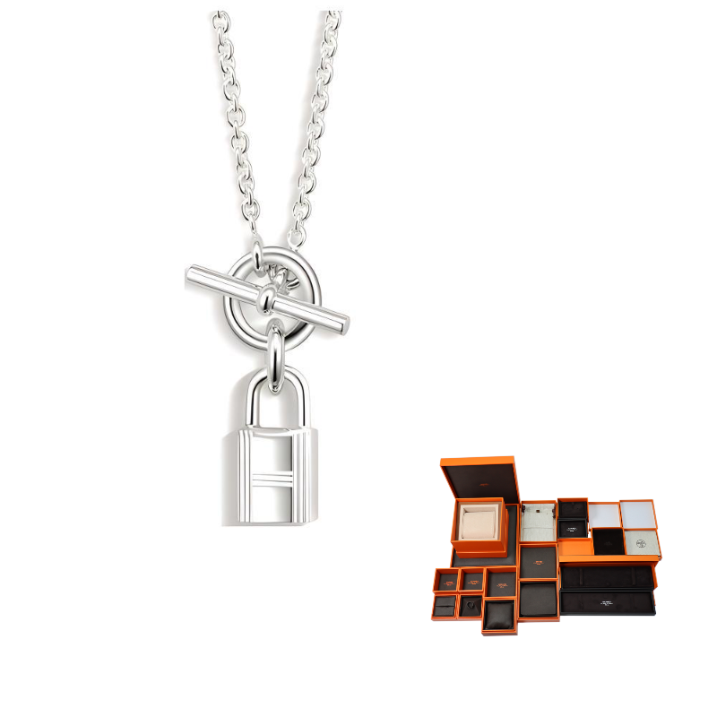 HERMES Kelly Cadenas 925 Sterling Silver Necklaces Women's