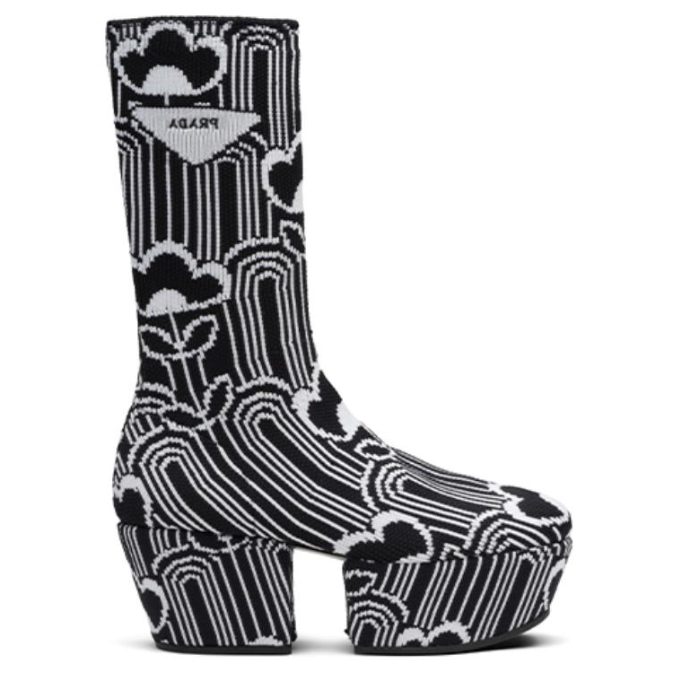PRADA Ankle Boots Women's Black/White